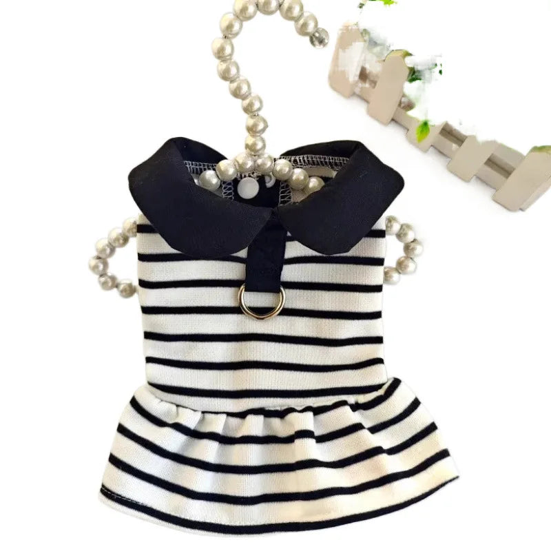 Pet Spring Thin Striped T-shirt Breathable Shirt Teddy Small Dog Couple Dress Puppy Clothes Dog Clothes for Small Dogs