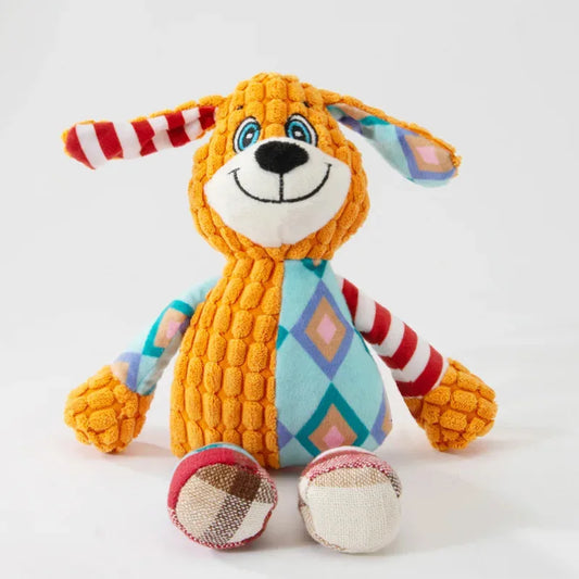 Pet Plush Toy Cat Dog Puzzle Toy Cute Animals Bite Resistant Interactive Squeaky Pet Dog Teeth Cleaning Chew Toy