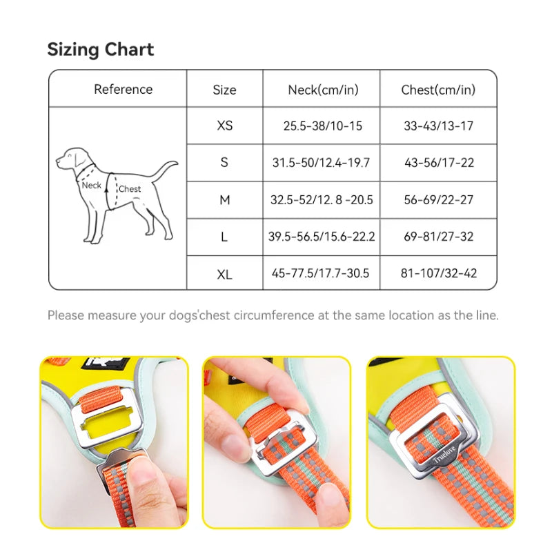 Truelove No Pull Dog Harness Reflective Breathable Adjustable Training Vest for Small Medium Large Dogs Night Walking