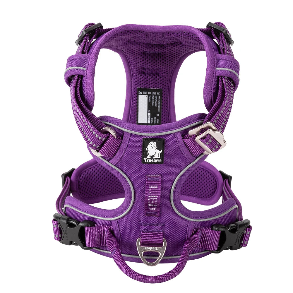Truelove No Pull Dog Harness Reflective Breathable Adjustable Training Vest for Small Medium Large Dogs Night Walking