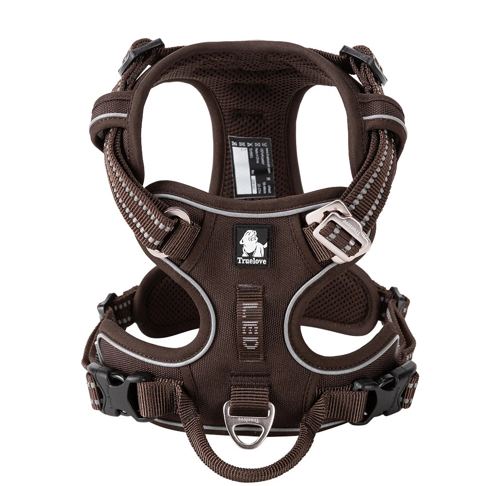 Truelove No Pull Dog Harness Reflective Breathable Adjustable Training Vest for Small Medium Large Dogs Night Walking
