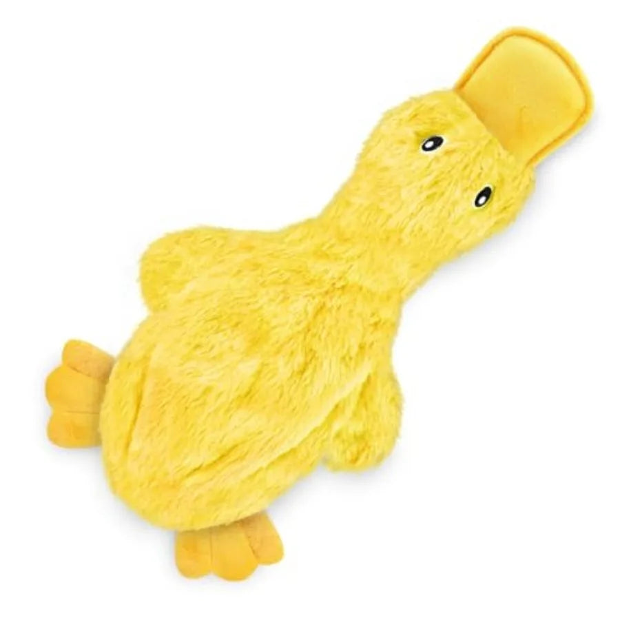 Interactive Squeaky Dog Chew Toy, Ideal Dog Toys for Chewers, Small, Medium and Large Dogs, and Fetch Lovers - Crinkle Duck Yel
