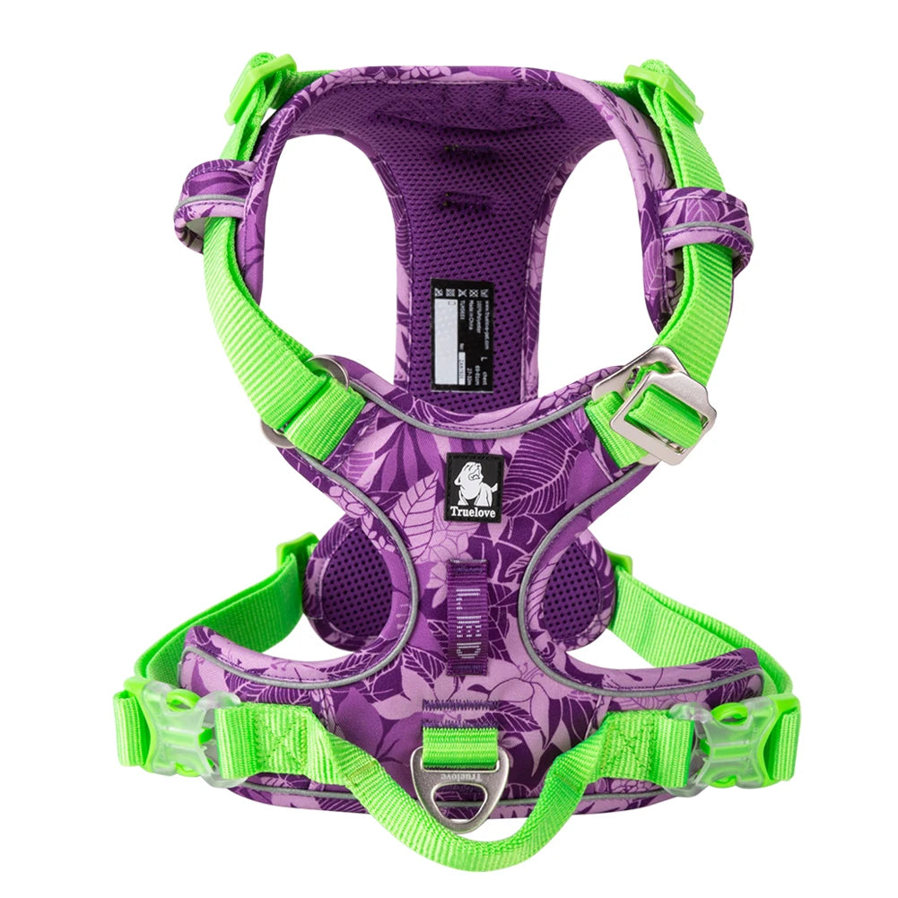 Truelove No Pull Dog Harness Reflective Breathable Adjustable Training Vest for Small Medium Large Dogs Night Walking