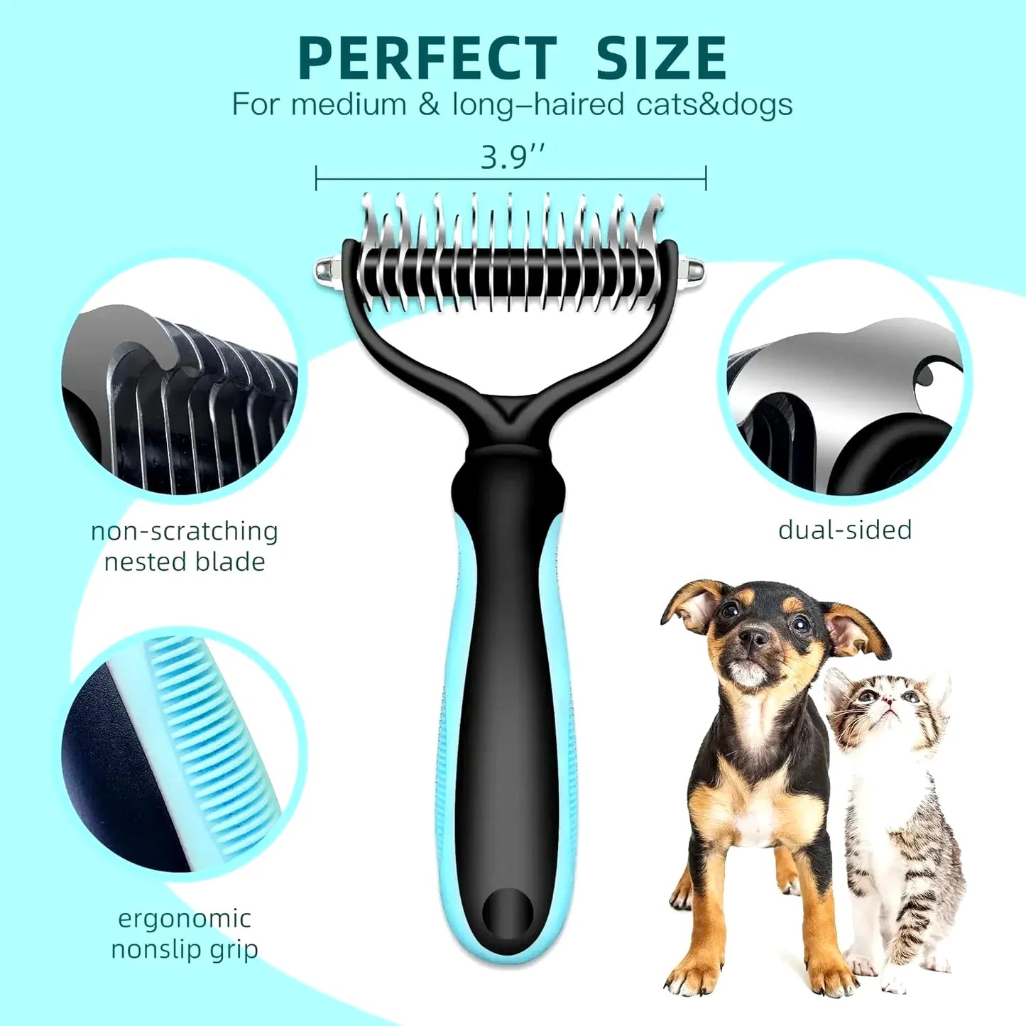 Pet Cat Hair Removal Comb Brush Dog Grooming Shedding Tools Puppy Hair Shedding Trimmer Pet Fur Trimming Dematting Deshedd Combs
