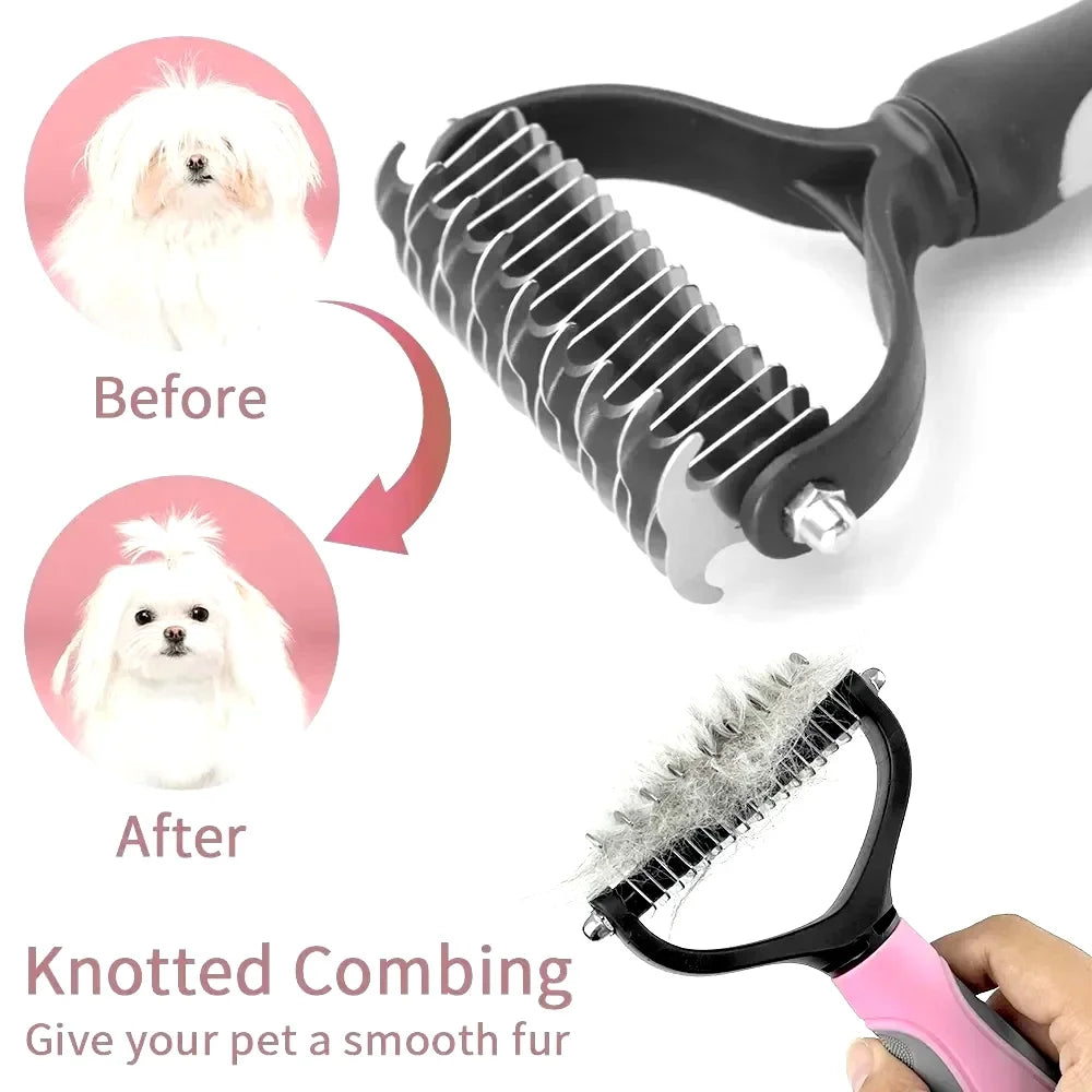 Pet Cat Hair Removal Comb Brush Dog Grooming Shedding Tools Puppy Hair Shedding Trimmer Pet Fur Trimming Dematting Deshedd Combs